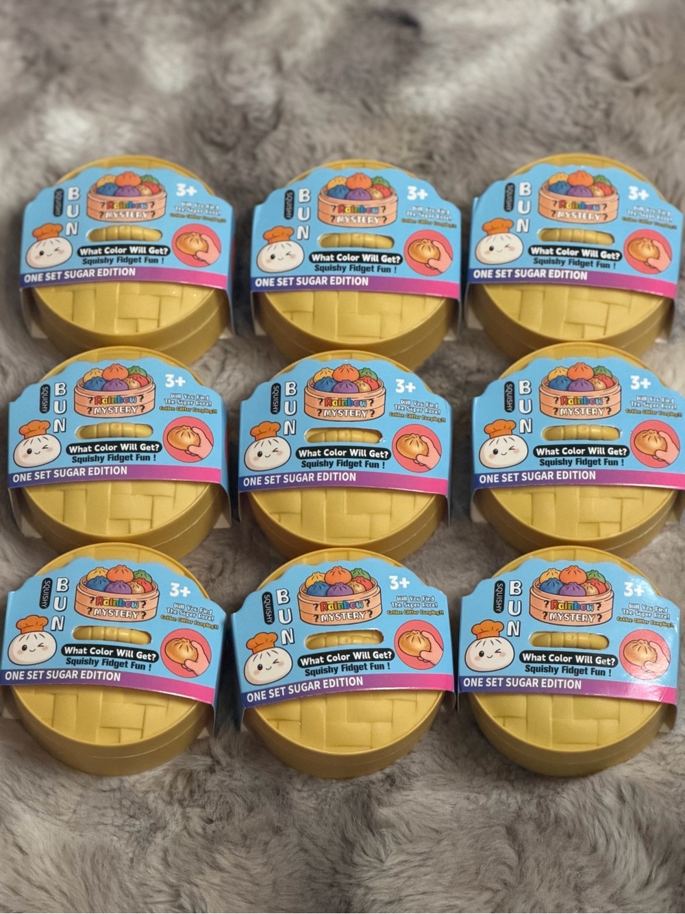 Rainbow Mystery Squishy Bun "Sugar Edition" blind boxes. New